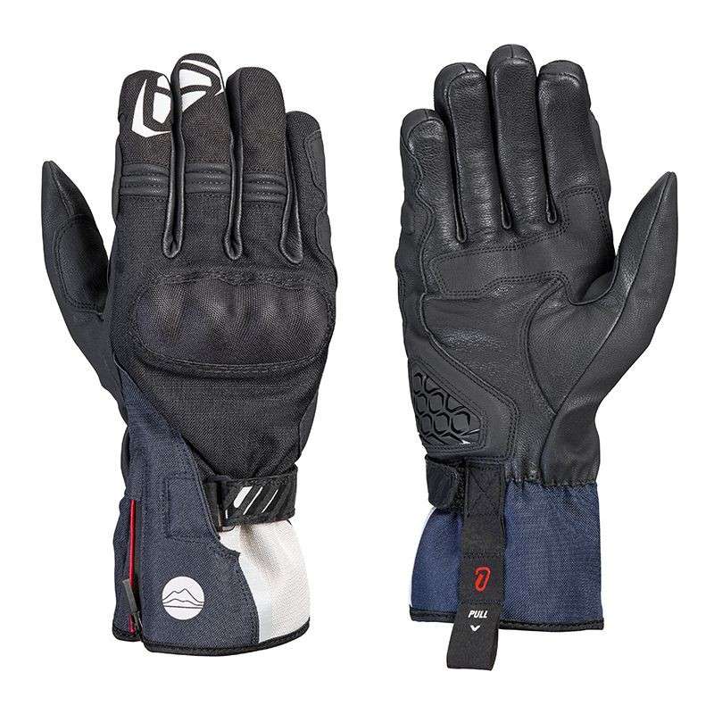 IXON MS LOKI Zwischensaison-Handschuh Schwarz-Beige-Blau