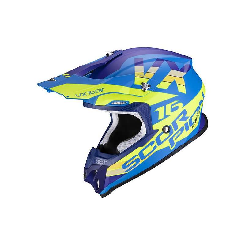 SCORPION VX-16 Air X-TURN Mat Bleu-Jaune Fluo