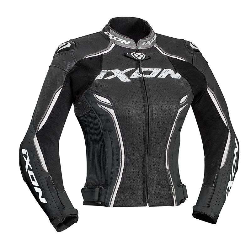 IXON VORTEX LADY Veste Cuir Noir-Blanc