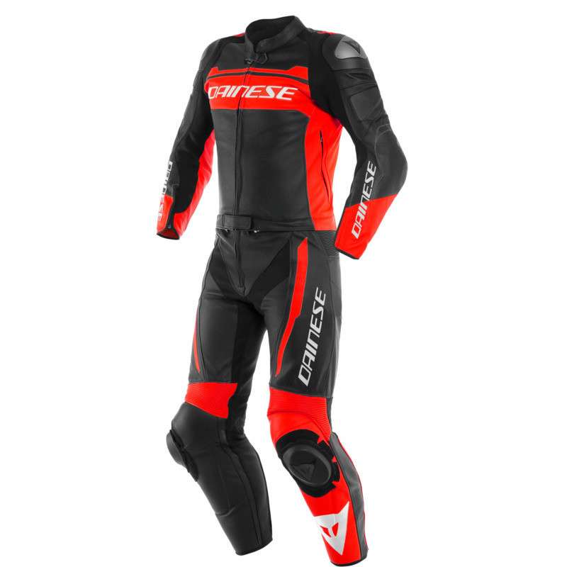 DAINESE Lederkombi 2-tlg. MISTEL schwarz matt-rot