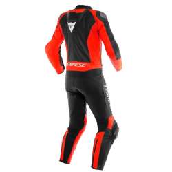 DAINESE Lederkombi 2-tlg. MISTEL schwarz matt-rot