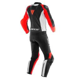 DAINESE Lederkombi 2-tlg. MISTEL schwarz matt-weiss-rot