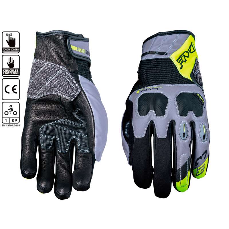 Five Handschuhe GT3 WR grau neongelb | Dein Stil auf Motogoodeal