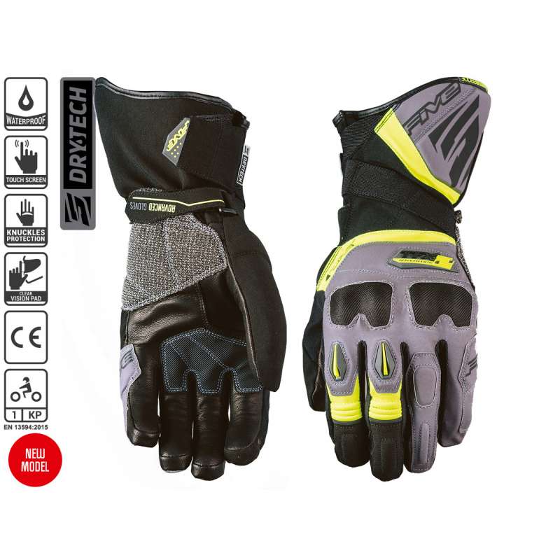 Five Handschuhe TFX2 WP grau / neongelb | Dein Stil auf Motogoodeal