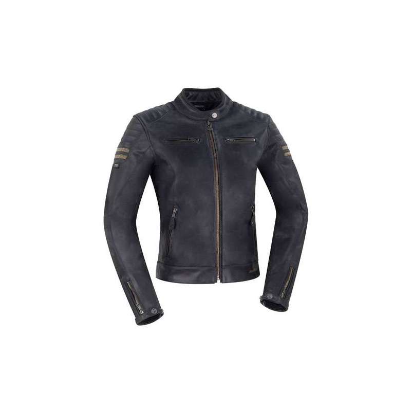 SEGURA LEDERJACKE STRIPE CRYSTAL DAMEN  SCHWARZ