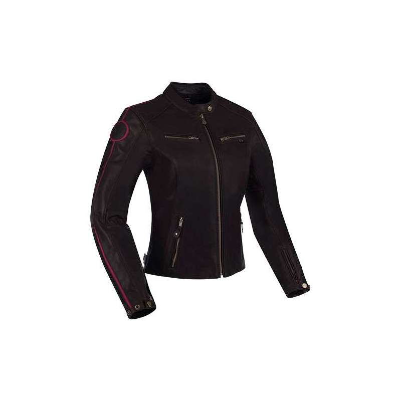 SEGURA VESTE CUIR DEVON DAMES  NOIR  BORDEAUX