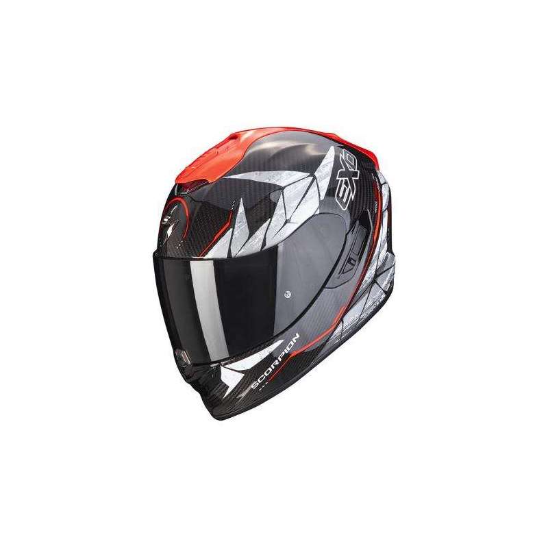 Casque Intégral SCORPION EXO-1400 EVO CARBONE ARANEA Air -Noir-Rouge Fluo