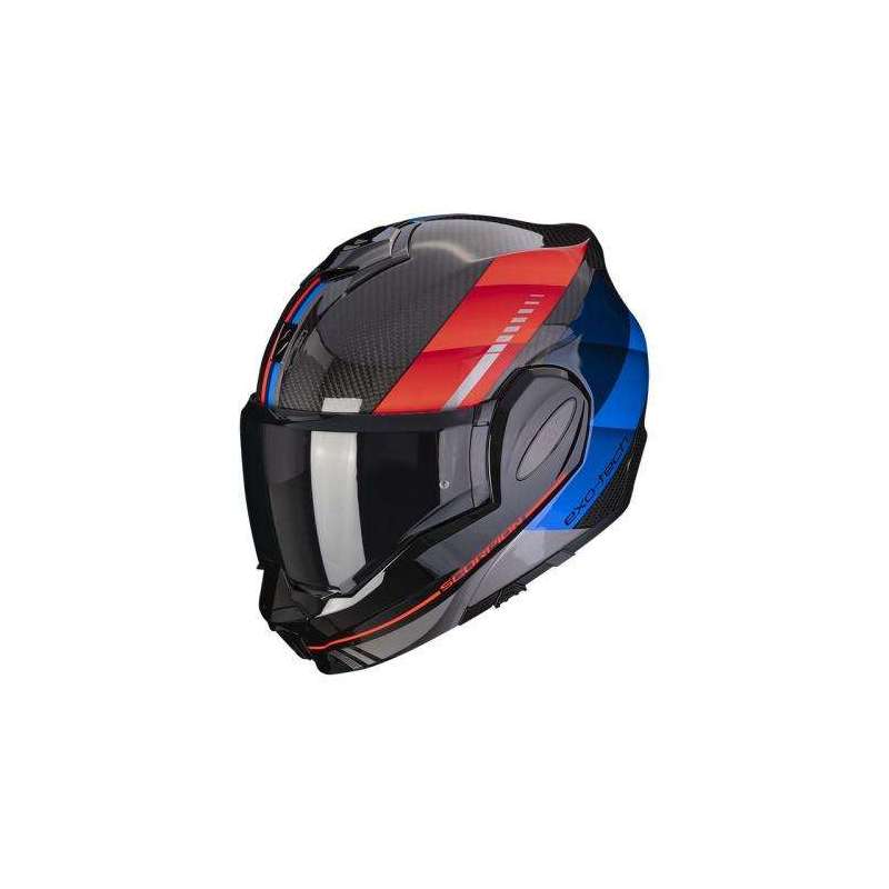 Casque Modulable SCORPION EXO-TECH EVO CARBONE GENUS Air -Noir-Bleu-Rouge