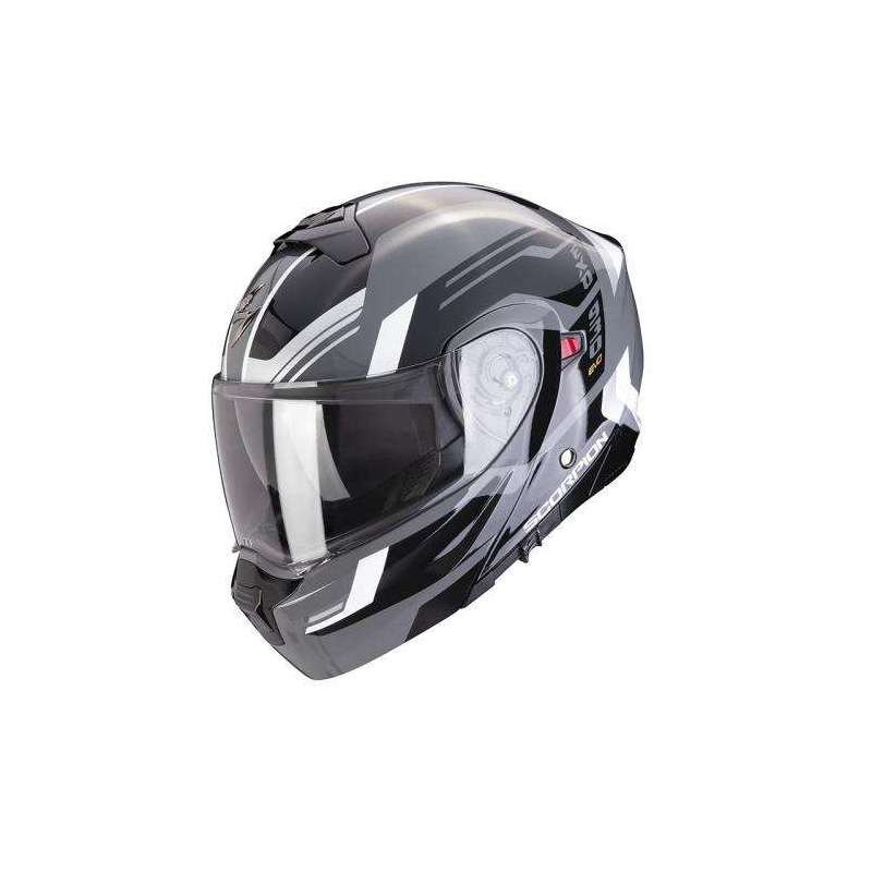 Casque Modulable SCORPION EXO-930 EVO SIKON -Gris-Noir-Blanc