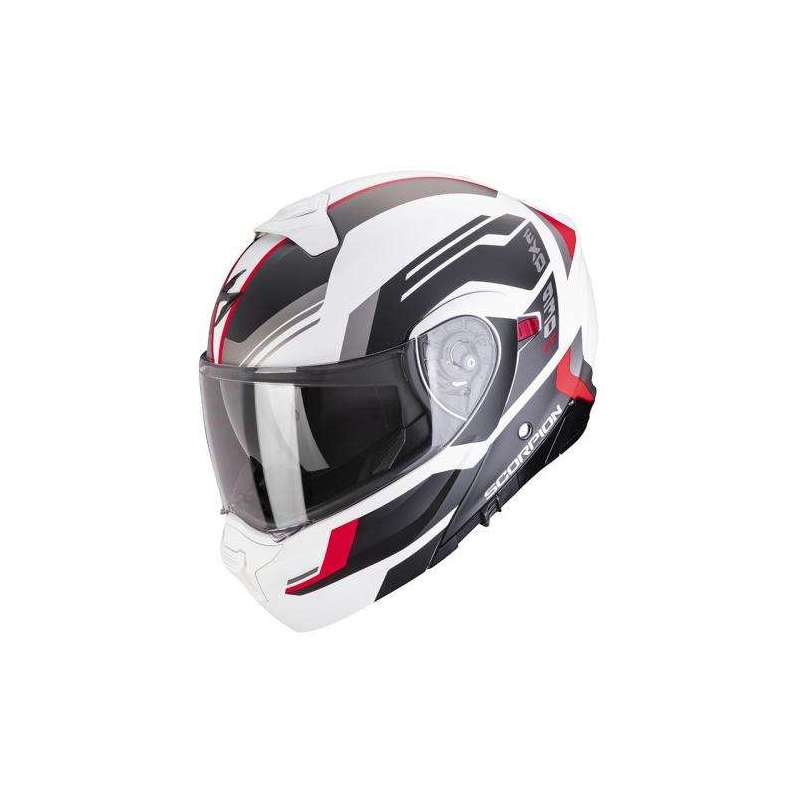 Casque Modulable SCORPION EXO-930 EVO SIKON -Blanc Mat-Noir-Rouge