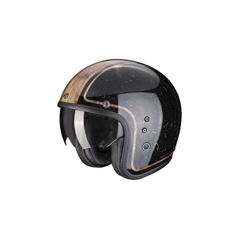 Casque Jet SCORPION BELFAST EVO RETROL -Noir-Brun