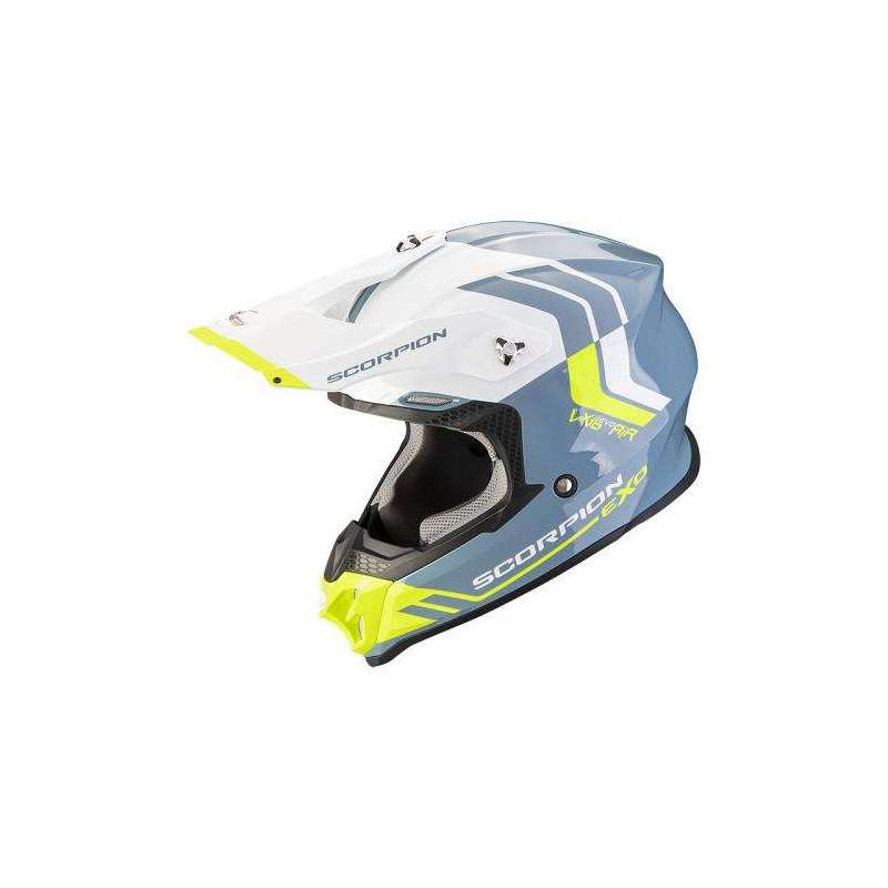 Casque SCORPION VX-16 EVO AIR FUSION Bleu-Jaune Fluo