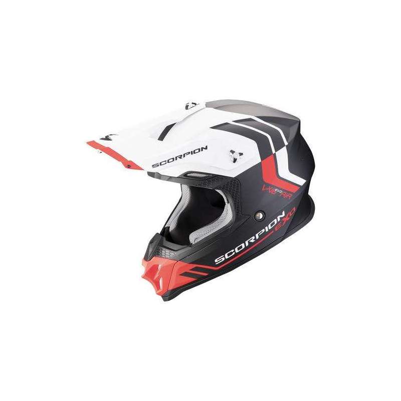 Casque SCORPION VX-16 EVO AIR FUSION Noir Mat-Rouge