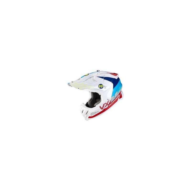 Casque SCORPION VX-22 AIR ARES Blanc-Bleu-Rouge