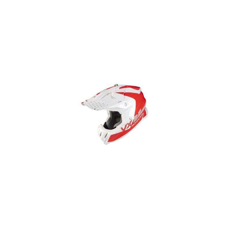 Casque SCORPION VX-22 AIR ARES Blanc-Rouge Fluo