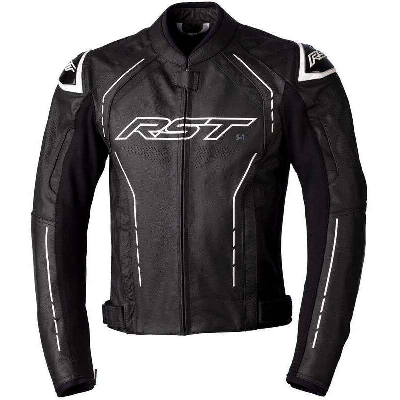 RST S1 CE Lederjacke - Schwarz/Schwarz/Weiß