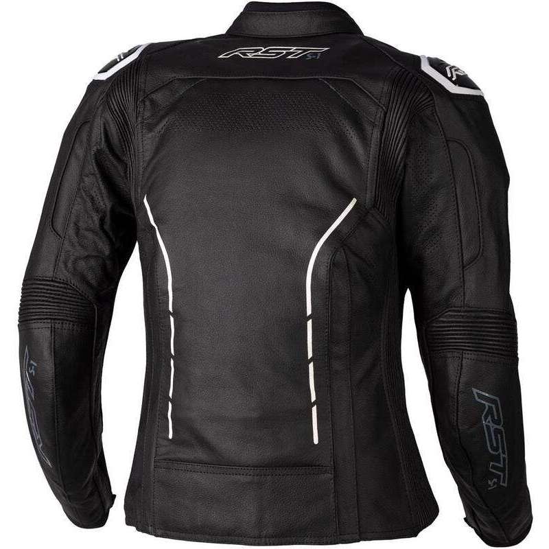 Veste femme RST S1 CE cuir - noir/blanc