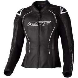 Veste femme RST S1 CE cuir - noir/blanc