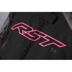 Veste femme RST S1 Mesh CE textile - noir/rose fluo