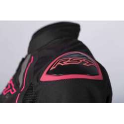 Veste femme RST S1 Mesh CE textile - noir/rose fluo