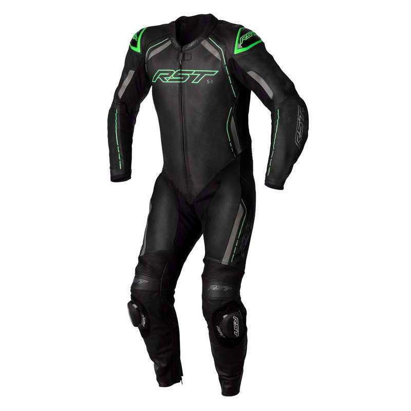 RST S1 CE Lederkombi - Schwarz/Grau/Neon Grün