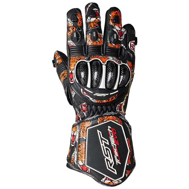 RST TracTech Evo 4 Leder Handschuhe - Tiger Head/Schwarz