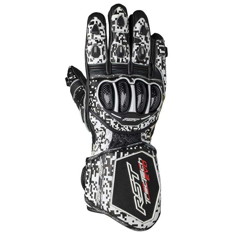 RST TracTech Evo 4 Leder Handschuhe - Schwarz/Schwarz/Weiss