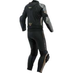 Combinaison en cuir 2 pcs Avro 4 noir mat-gris-or