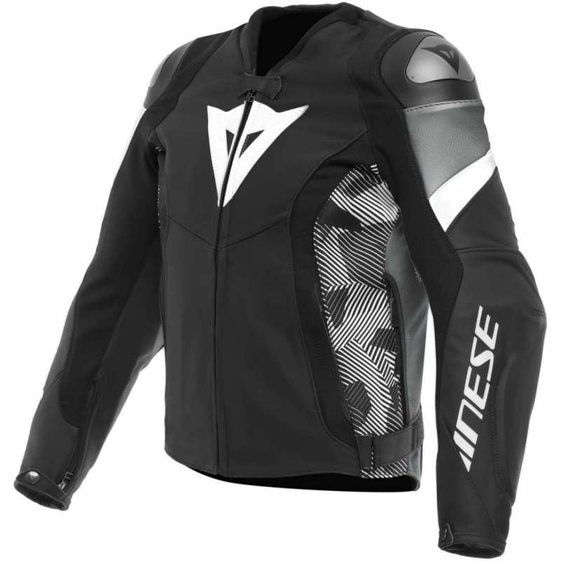 Veste En Cuir Avro 5 noir-blanc-anthracite