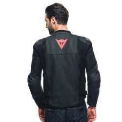 Veste en cuir Sportiva noir mat-noir