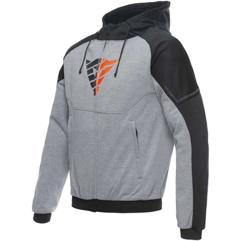 Hoodie Full Zip Daemon-X Sécurité gris-noir-fluo rouge