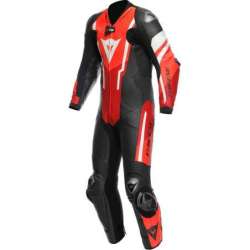 Combinaison cuir D-Air perf. 1-tlg Misano 3 noir-rouge-fluo