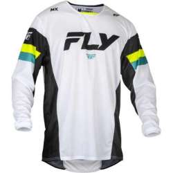 Maillot FLY RACING Kinetic Prix - blanc/noir/Hi-Vis