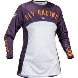 FLY RACING Lite Damen Trikot - Deep Purple/Weiß/Neon Coral