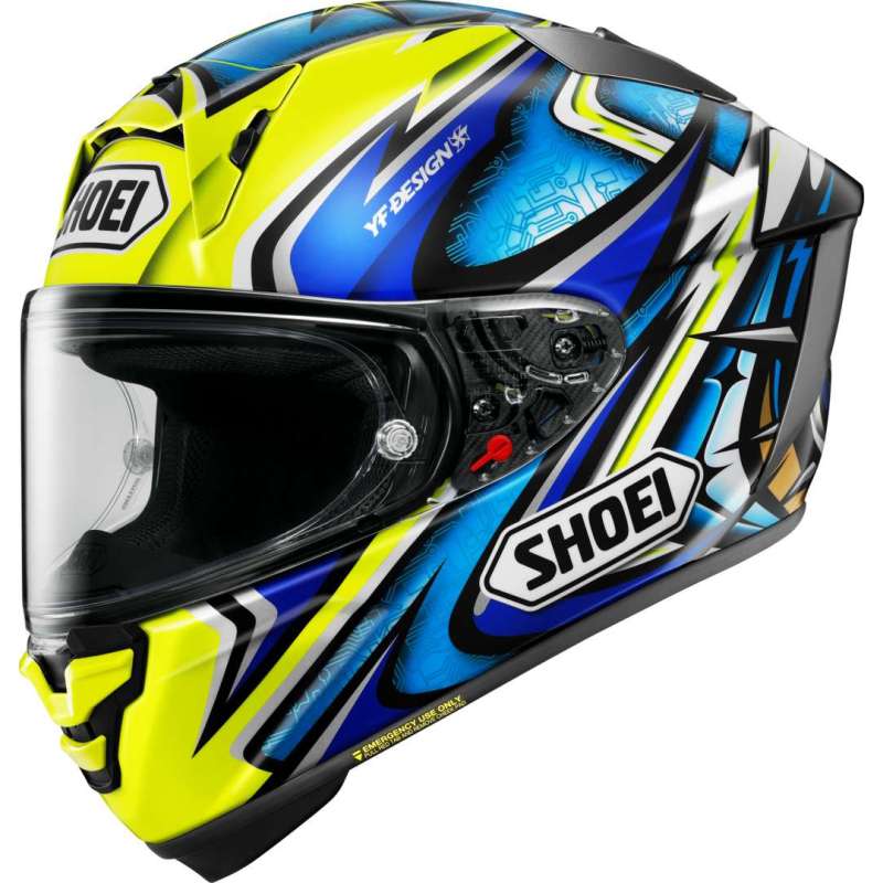 Integralhelm Shoei X-Spirit Pro Daijiro TC-3, blau-gelb