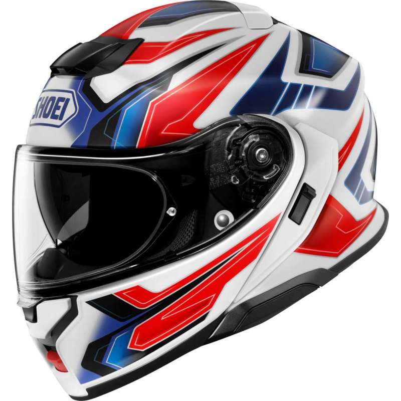 Modularer Helm Shoei Neotec 3 Anthem TC-10, weiß-blau-rot