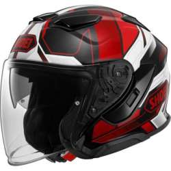 Casque jet Shoei J-Cruise 3 Whizzy TC-1 noir-rouge-blanc