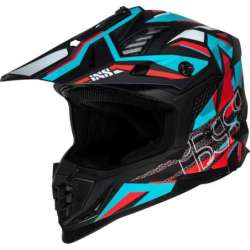 Casque de Motocross iXS363 2.0 noir mat petrol rouge