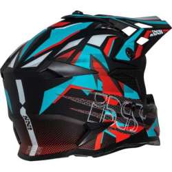 Motocross Helm iXS363 2.0 schwarz matt petrol rot