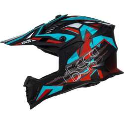 Motocross Helm iXS363 2.0 schwarz matt petrol rot