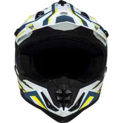 Motocross Helm iXS363 2.0 weiß matt blau gelb fluo