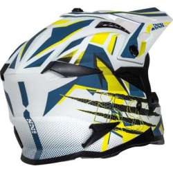 Motocross Helm iXS363 2.0 weiß matt blau gelb fluo