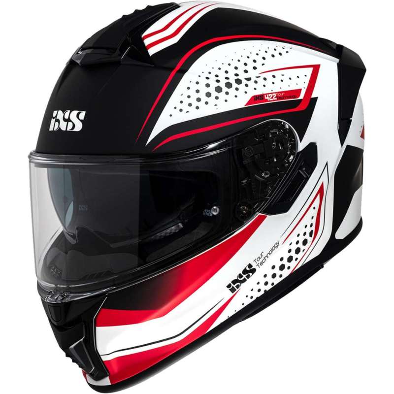 Casque intègrale iXS422 FG 2.2 blanc mat rouge