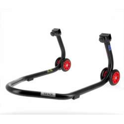 Béquille de stand arrière BIHR Home Track supports en "V" noir mat roues rouge