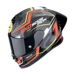 Integralhelm SCORPION EXO-R1 EVO II AIR COUP Schwarz-Rot-Gelb fluoreszierend