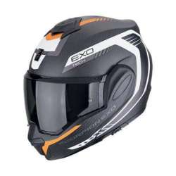 Casque Modulable SCORPION EXO-TECH EVO CARBONE COSY Noir mat-Orange