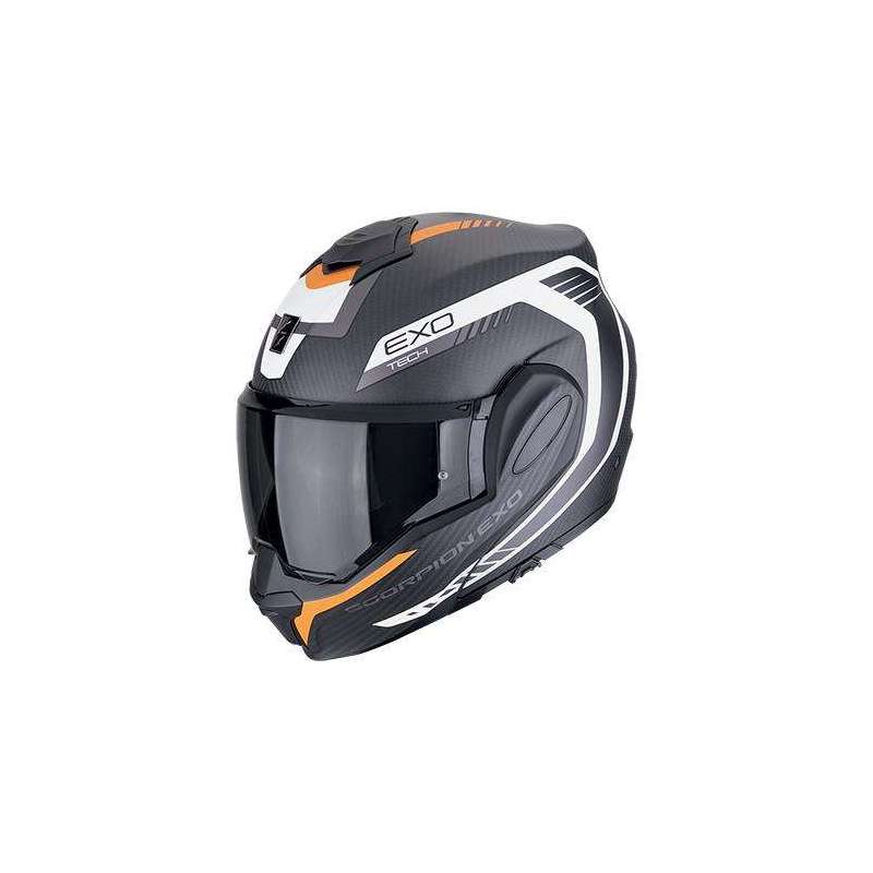Modulohelm SCORPION EXO-TECH EVO CARBONE COSY Mattschwarz - Orange