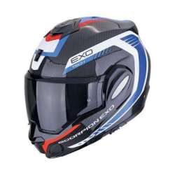 Casque Modulable SCORPION EXO-TECH EVO CARBONE COSY Noir-Bleu-Rouge