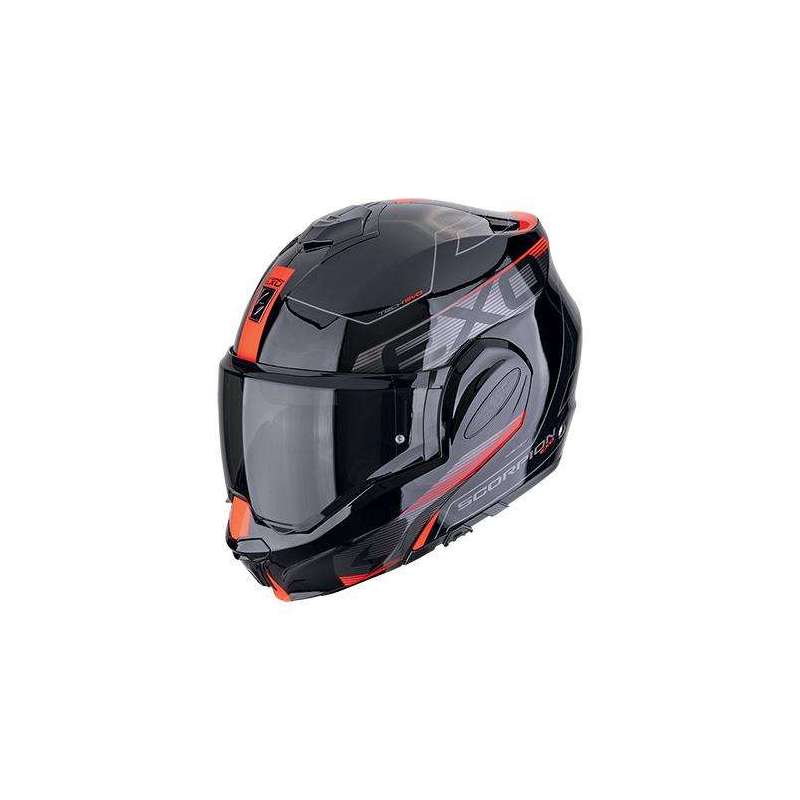 Casque Modulable SCORPION EXO-TECH EVO TRAVELLER Noir-Rouge