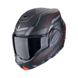 Casque Modulable SCORPION EXO-TECH EVO CONQUER Noir mat-Rouge